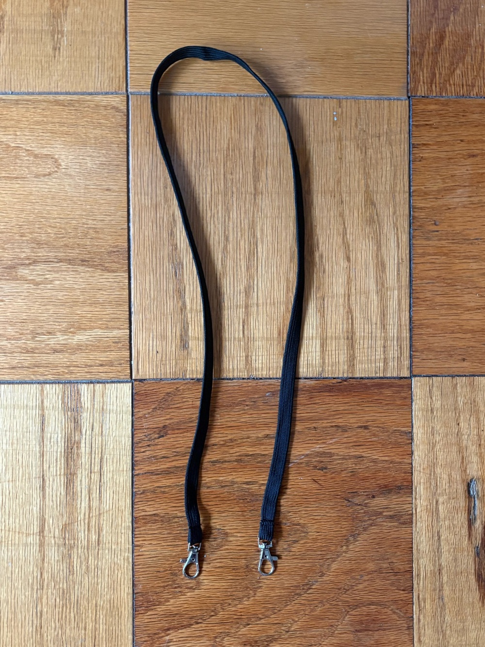 Black Lanyard Strap with Metal Clips for Passes